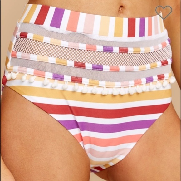 NWT Keep Confident Orange Stripe Bikini Bottom - Picture 3 of 6